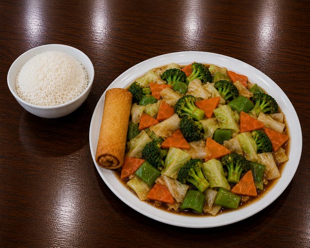 Vegetable with Garlic Sauce.