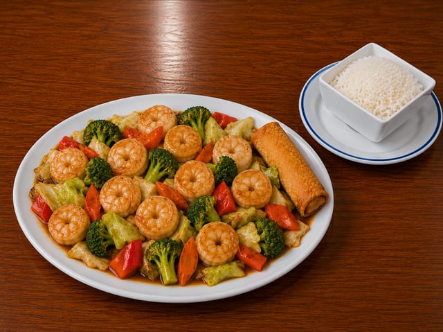 Shrimp with Garlic Sauce.