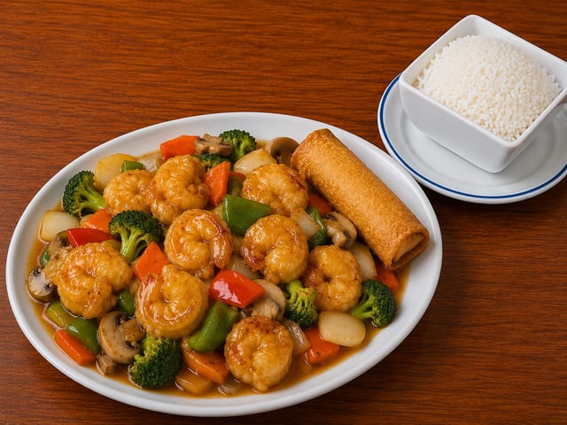 Shrimp with Mixed Vegetables.